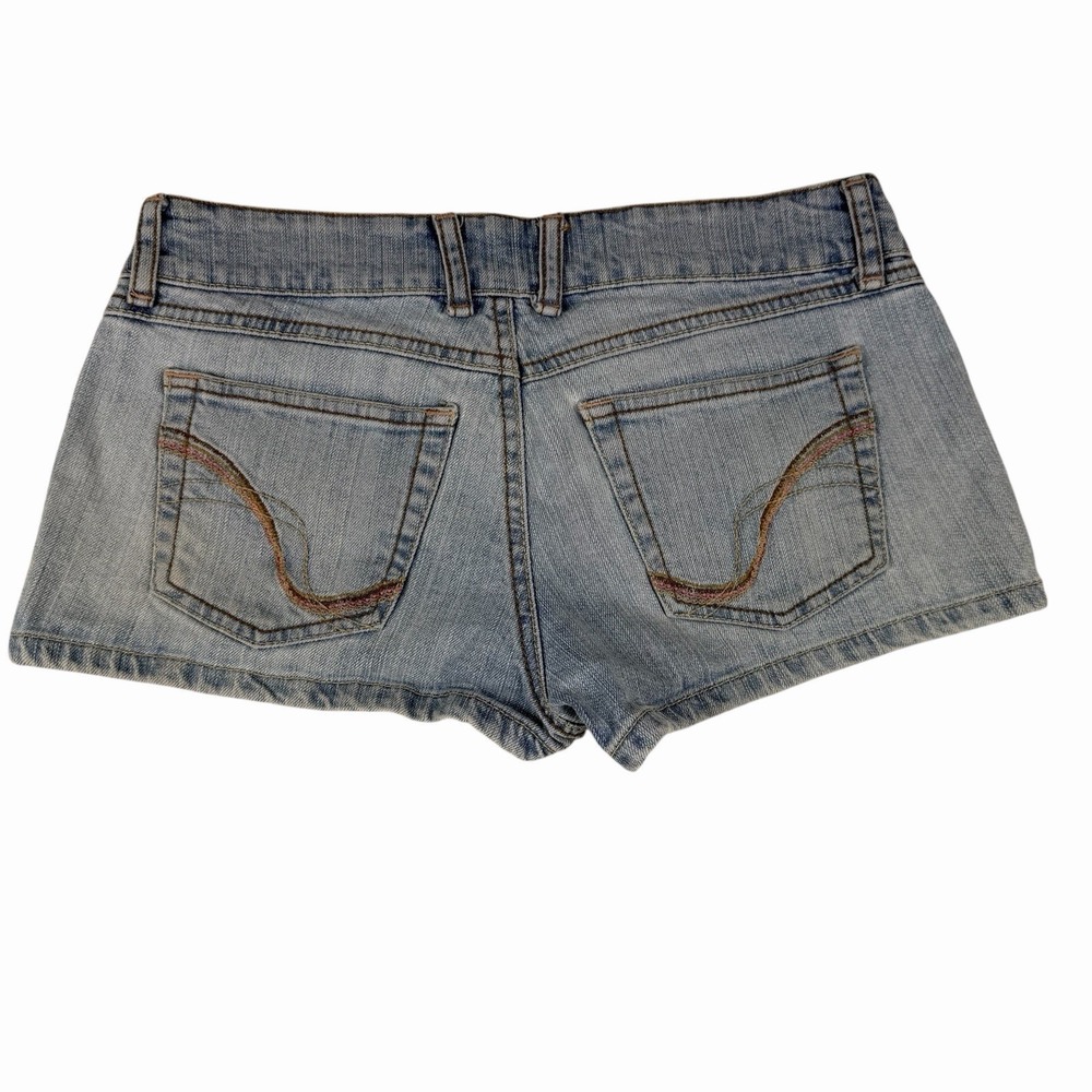 VTG Y2K Lei Denim‎ Micro Shorts Sz 29 Ashley Ultra Low Rise Preppy Girlie Baddie